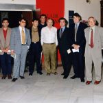 En el Círculo de Bellas Artes de Madrid el 15 de octubre de 1998, en el homenaje a Manuel Álvarez Ortega. De izquierda a derecha: Francisco Umbral, Francisco Ruiz Soriano, Juan Pastor, Jenaro Talens, Carlos Álvarez-Ude, Manuel Álvarez Ortega, César Antonio Molina, Jaime Siles, Jorge Urrutia y José Ramón Ripoll