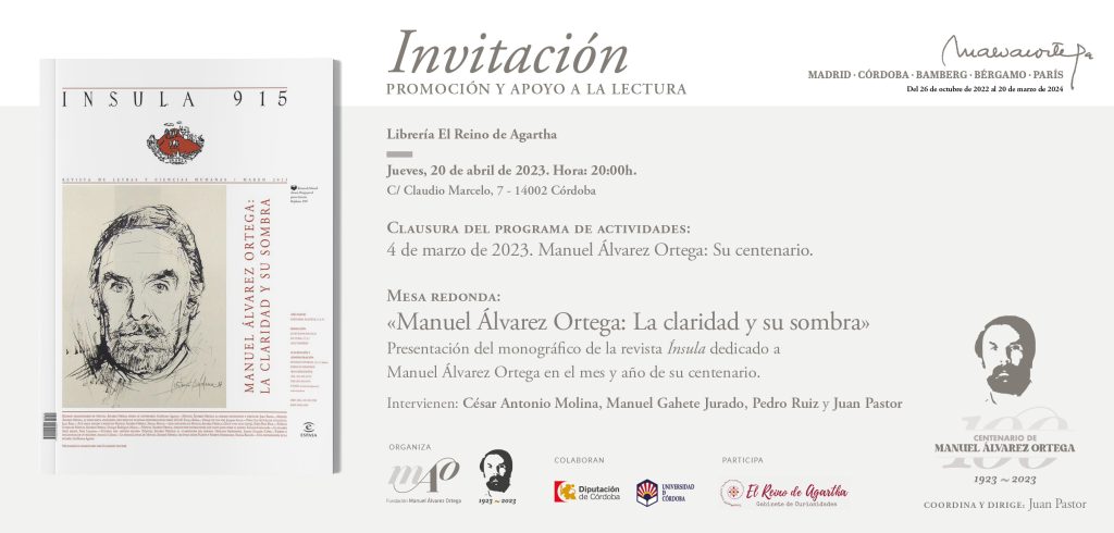 Presentación del monográfico de la revista Ínsula dedicado a Manuel Álvarez Ortega en el mes y año de su centenario.
